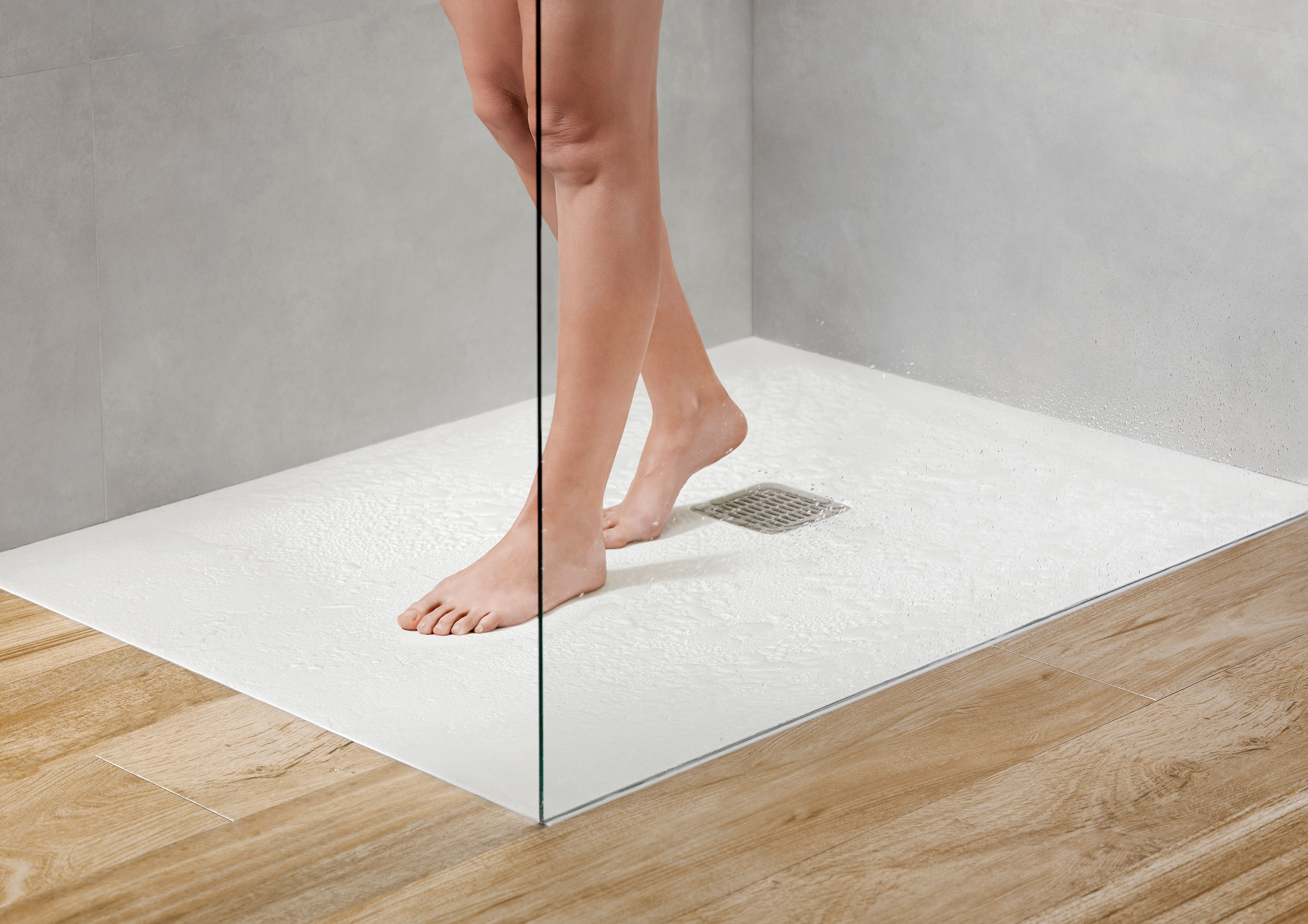 Receveurs de douche antidérapants en résine Roca Life